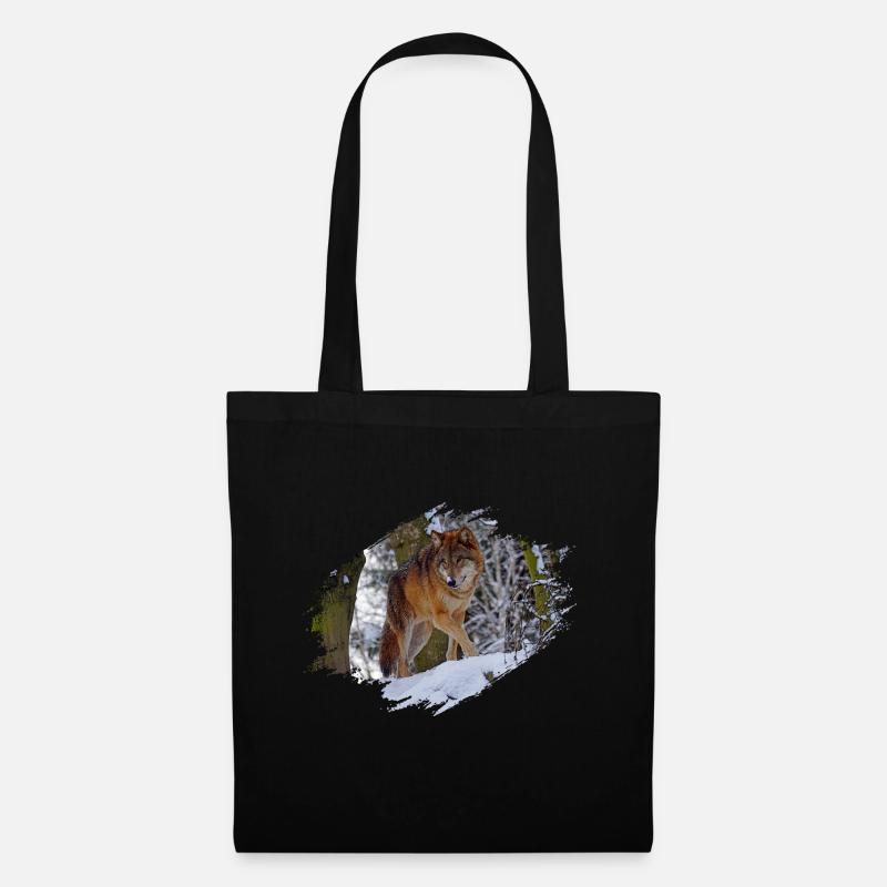 Wolf - Stoffbeutel - Schwarz