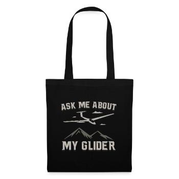 Demandez-moi mon planeur Idée cadeau - Sac en tissu - noir - Devant