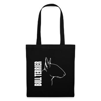 Bull Terrier Profil Hunde Hund Wilsigns - Stoffbeutel - Schwarz - Vorne