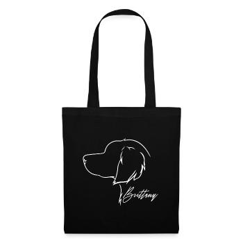 Brittany Spaniel Profil Hunde Hund Wilsigns - Stoffbeutel - Schwarz - Vorne