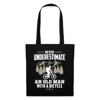 Never Underestimate An Old Man With A Bicycle - Tote Bag - black - Front