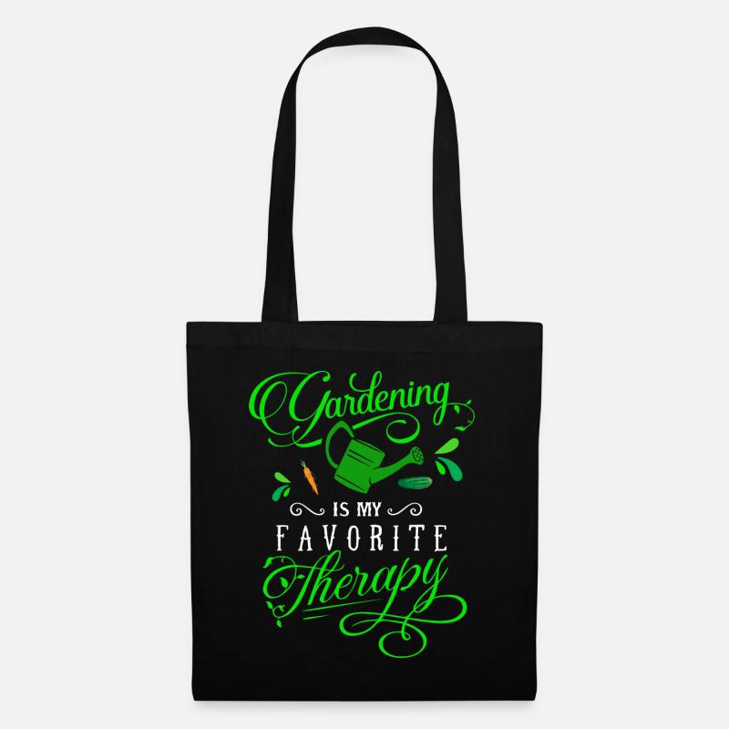 Gardening Therapy Gärtnerin Geschenk Kleingarten - Stoffbeutel - Schwarz