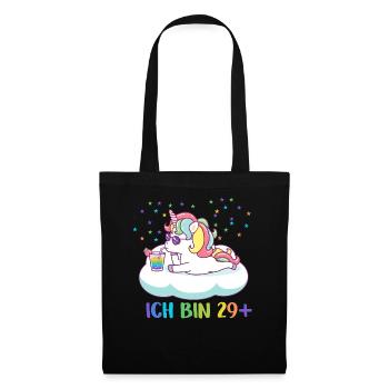 30.Geburtstag Einhorn Ich bin 29 - Stoffbeutel - Schwarz - Vorne