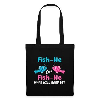 Fish-He or Fish-She Gender Reveal Fishing Gender - Sac en tissu - noir - Devant