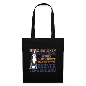 Berner Sennenhund Sennenhunde Schutzengel - Stoffbeutel - Schwarz - Vorne