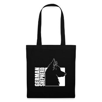 German Shepherd Dog Profil Hunde Hund Wilsigns - Stoffbeutel - Schwarz - Vorne