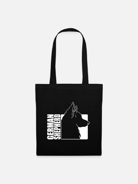 German Shepherd Dog Profil Hunde Hund Wilsigns - Stoffbeutel - Schwarz
