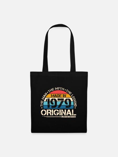 1979 Jahrgang geboren Mann Mythos Legende - Stoffbeutel - Schwarz