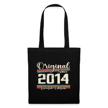 2014 Vintage Retro Geburtstagsgeschenk 2014 - Stoffbeutel - Schwarz - Vorne