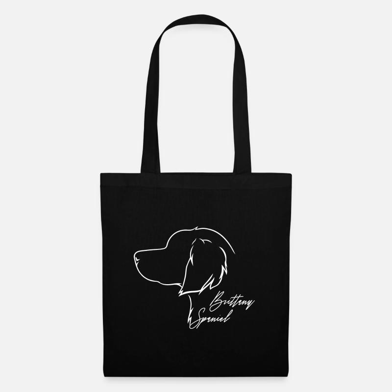 Brittany Spaniel Profil Hunde Hund Wilsigns - Stoffbeutel - Schwarz
