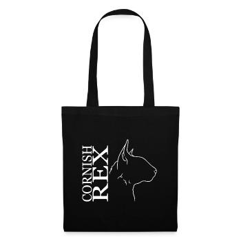 Cornish Rex Profil Chat Cat Wilsigns - Sac en tissu - noir - Devant