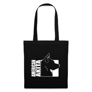 American Akita Profil Hunde Hund Wilsigns - Stoffbeutel - Schwarz - Vorne