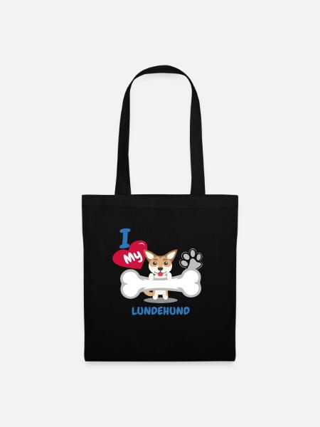 LUNDEHUND Cute Dog Gift Idea Funny Dogs - Tote Bag - black