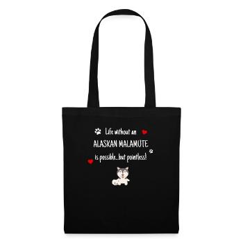 Life Without An Alaskan Malamute Funny Cute Dog - Tote Bag - black - Front