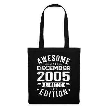 Cadeau d’anniversaire né en décembre 2005 - Sac en tissu - noir - Devant