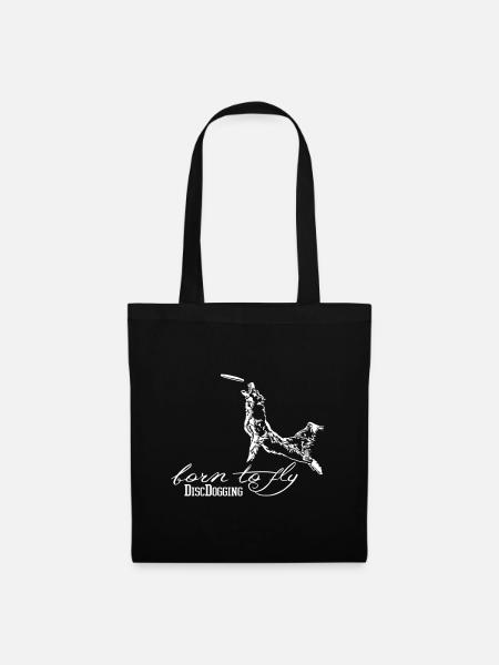 DISCDOGGING - Dog Frisbee born to fly - Stoffbeutel - Schwarz