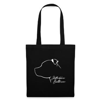 STAFFORDSHIRE BULLTERRIER Profil Hunde Wilsigns - Stoffbeutel - Schwarz - Vorne