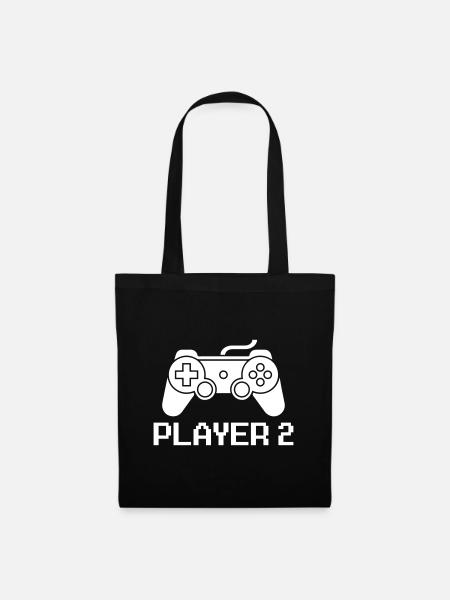 Game player 2 - Stoffbeutel - Schwarz