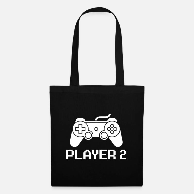 Game player 2 - Stoffbeutel - Schwarz