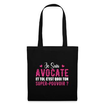 Je Suis Avocate Toi C'est Quoi Ton Super-Pouvoir ? - Sac en tissu - noir - Devant