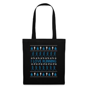 I love Running Ugly Christmas Sweater Weihnachten - Tote Bag - black - Front