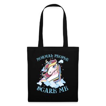 Einhorn Geschenk Normal People Scare Me - Tote Bag - black - Front