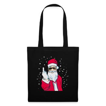 Santa middle finger Christmas gift - Tote Bag - black - Front