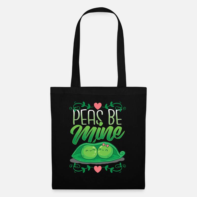 Valentinstag Vegan Vegetarier Gärtner Geschenk - Stoffbeutel - Schwarz