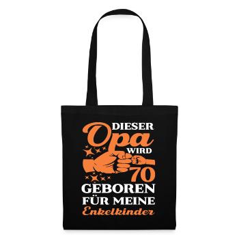 Opa 70 Geburtstag 70 Jahre Enkelkinder Opi Spruch - Stoffbeutel - Schwarz - Vorne