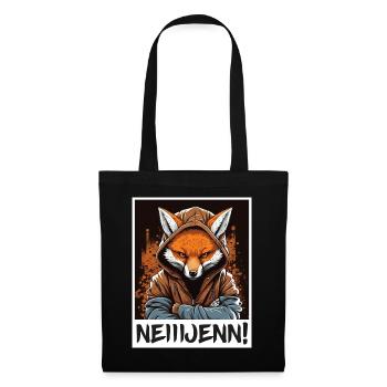 Fuchs Hoodie Morgenmuffel Sarkasmus Kollege - Stoffbeutel - Schwarz - Vorne