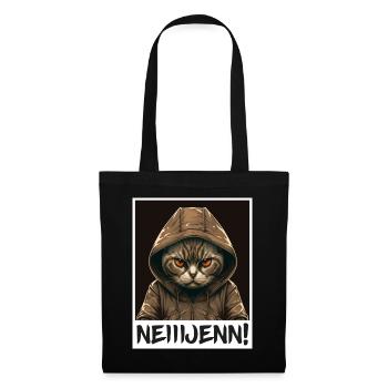 Nein! Katze Büro Morgenmuffel Sarkasmus Kollege - Stoffbeutel - Schwarz - Vorne