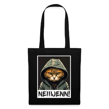 Nein! Katze Büro Morgenmuffel Sarkasmus Kollege - Stoffbeutel - Schwarz - Vorne