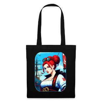 Cool red-haired pirate in I'm Steampung Style - Tote Bag - black - Front