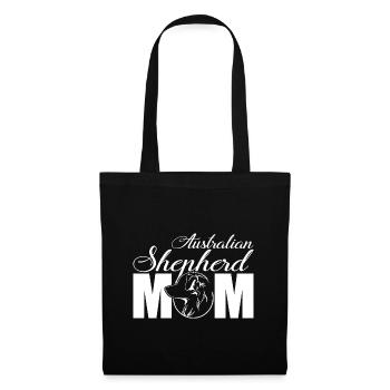 Australian Shepherd Profil Mom Hunde Hund Wilsigns - Stoffbeutel - Schwarz - Vorne