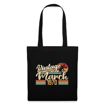 Cadeau Anniversaire Mars 1970 Cadeau Mars 1970 - Sac en tissu - noir - Devant
