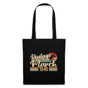 Cadeau Anniversaire Mars 1948 Cadeau Mars 1948 - Sac en tissu - noir - Devant