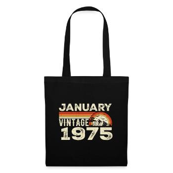 Janvier 1975 Vintage Anniversaire 1975, Né en 1975 - Sac en tissu - noir - Devant