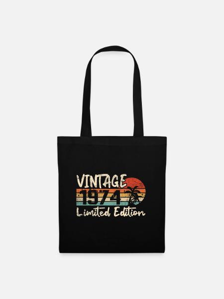 Vintage 1974 Millésime 1974 Cadeau D'anniversaire - Sac en tissu - noir