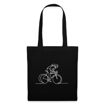 Bike in line drawing - LINE ART - Sport Cyclist - Tote Bag - black - Front