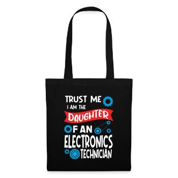 Trust me Im the Daughter of Electronics technician - Stoffbeutel - Schwarz - Vorne