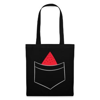 Pastèque - Dans la poche de poitrine / poche de chemise - Sac en tissu - noir - Devant