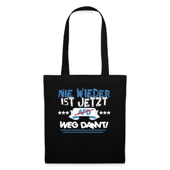 AfD stoppen gegen rechts Demokratie verteidigen - Stoffbeutel - Schwarz - Vorne