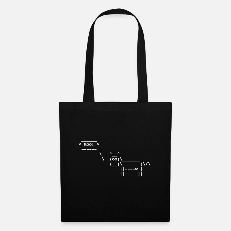 Cowsay - Linux - Terminal - Stoffbeutel - Schwarz