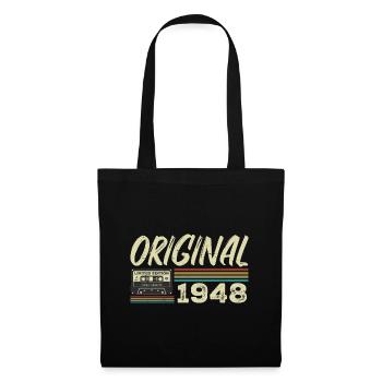 Original 1948 Retro Geburtstagsgeschenk Geboren 1948 - Stoffbeutel - Schwarz - Vorne