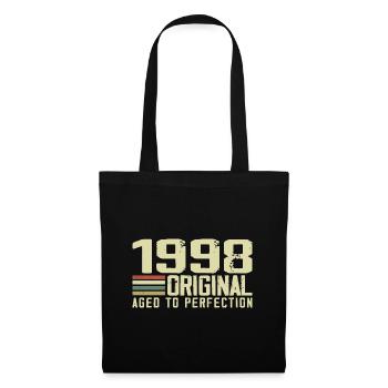 Né en 1998 - Vintage 1998 - 26e Anniversaire Rétro - Sac en tissu - noir - Devant