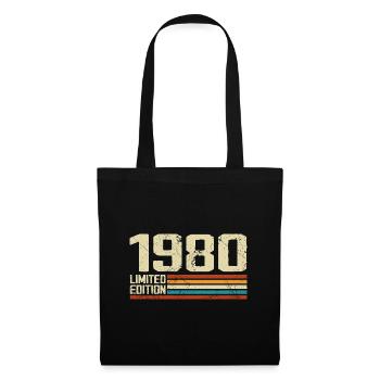 Vintage 1980 Anniversaire Rétro - Né en 1980 - Sac en tissu - noir - Devant