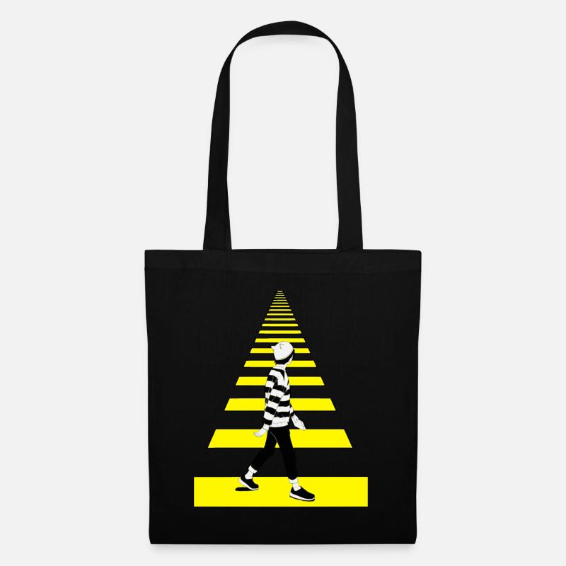 Fußgänger, Zebrastreifen, Be different, Geschenk - Stoffbeutel - Schwarz