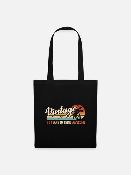 30 Jahre Retro Vintage Geburtstagsgeschenk 30 Jahre - Stoffbeutel - Schwarz