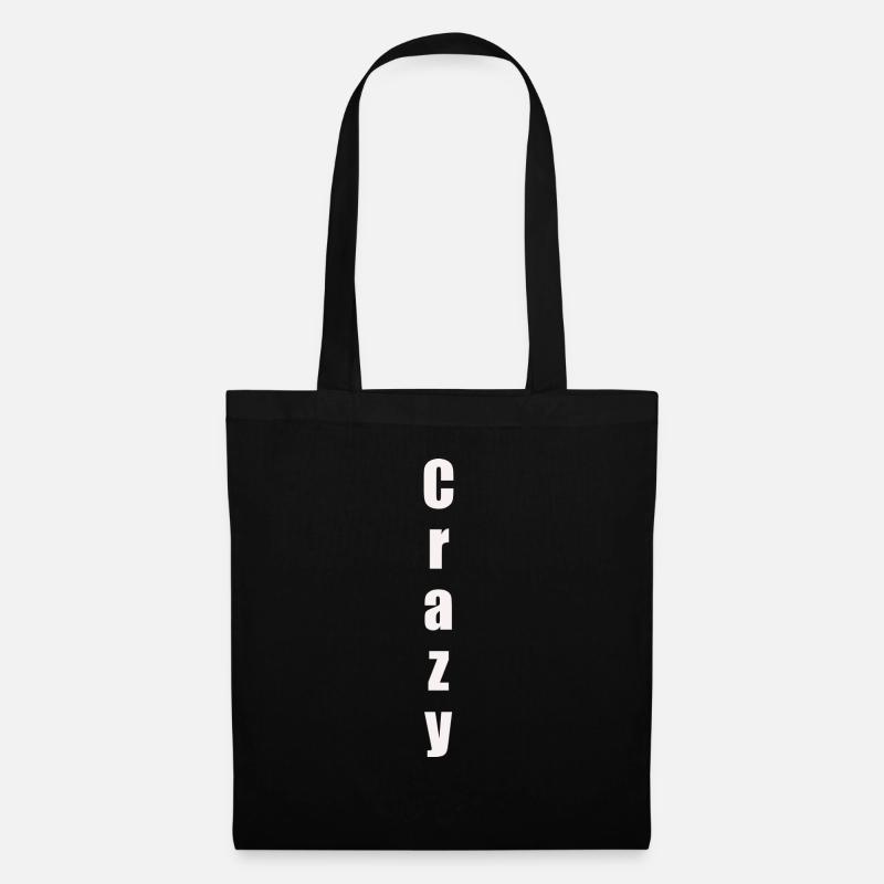 Crazy Weiß Vertikal Geschenkidee - Stoffbeutel - Schwarz