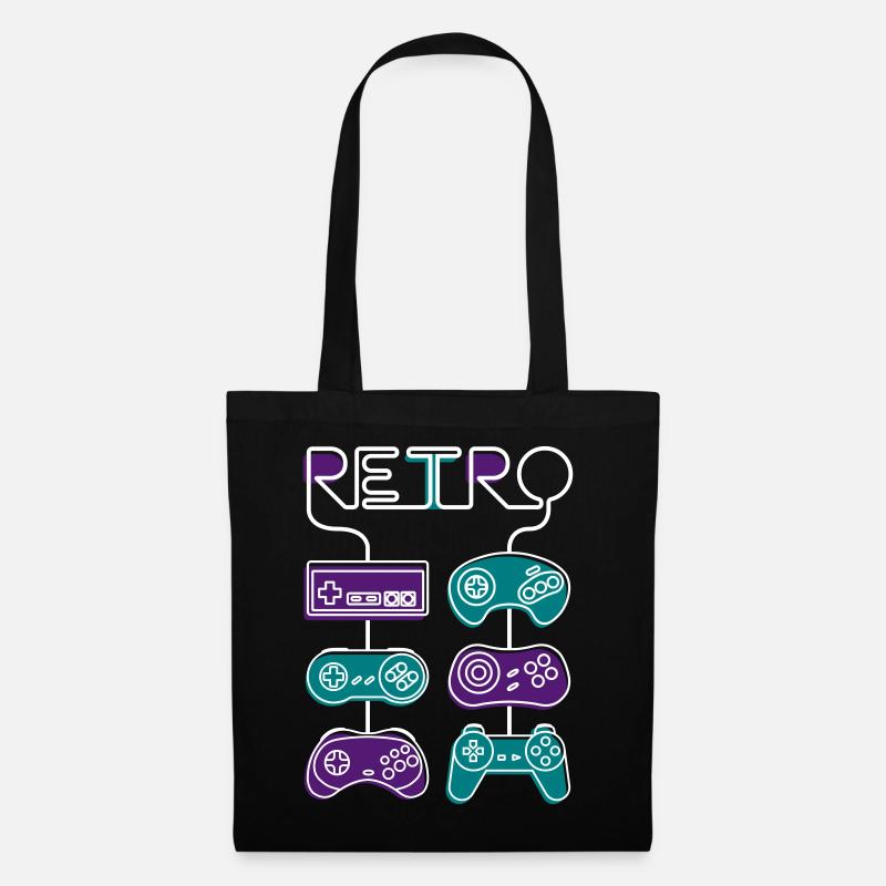 Retro Gaming - Stoffbeutel - Schwarz